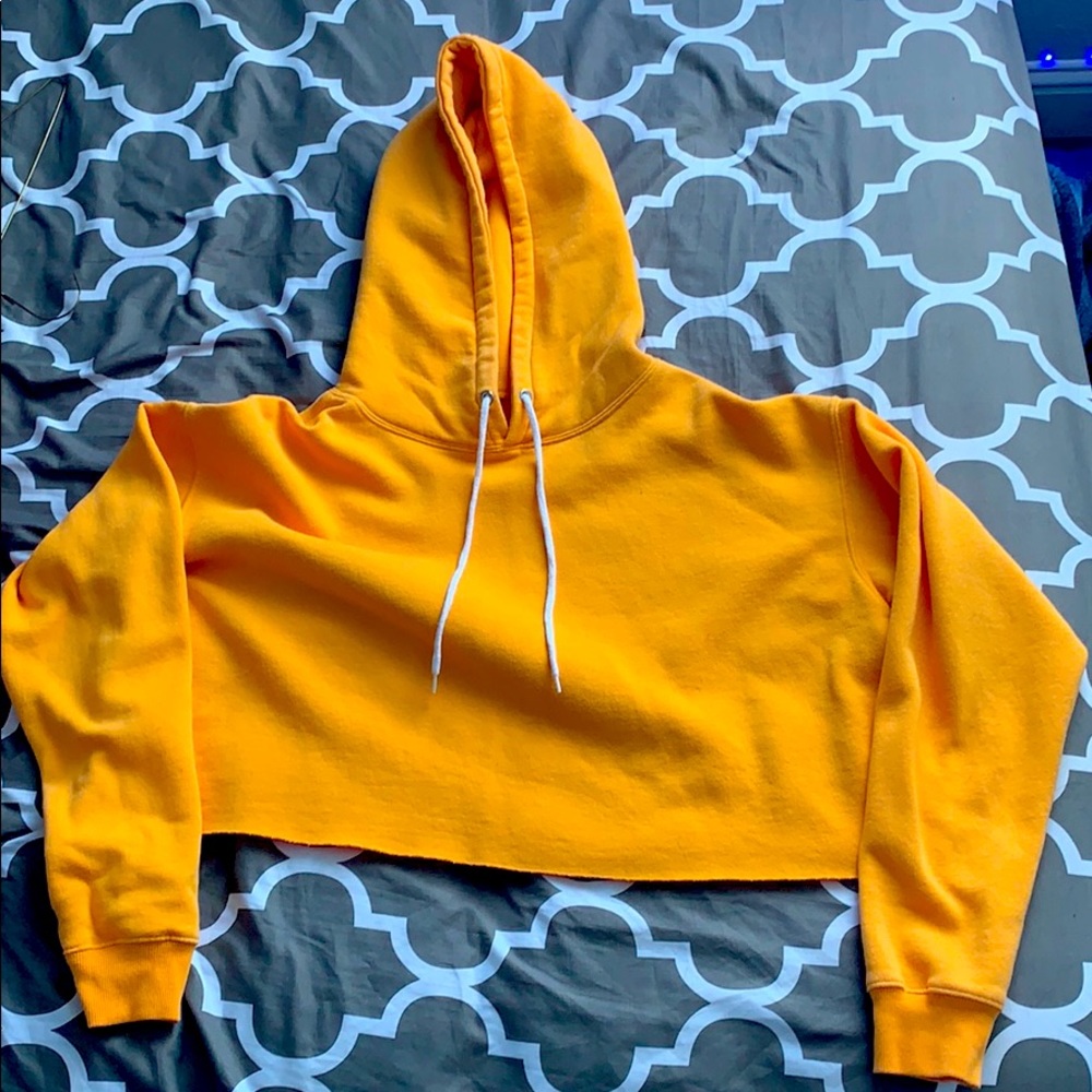 Yellow/orange crop top hoodie